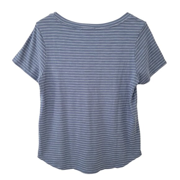 Marine Layer Boyfriend Striped Pocket Tee Short Sleeve Womens Size M Blue Soft - Picture 2 of 6